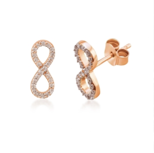 Moda's Rose Gold Infinity Earrings - The Black Box Boutique
